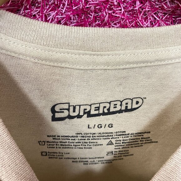 Superbad Mclovin Movie Shirt Movie Logo Vintage Style Beige T-Shirt Large - Picture 4 of 4